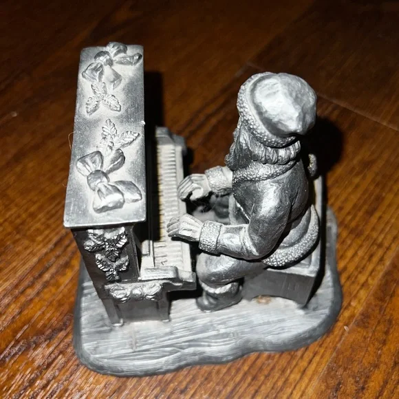 Vintage Rare Michael Ricker Pewter Sitting Santa & Cory Piano Limited Edition - Picture 3 of 12